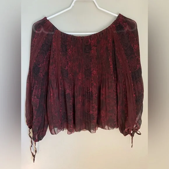 Wilfred Aritzia Talence Pleated Blouse Bishop Sleeves XS - Picture 8 of 10